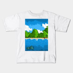 Deserted Island Pixel Kids T-Shirt